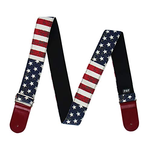 Adjustable Guitar Strap Includes 2 Strap Locks & 2 Matching Picks & 1 Picks Holder & 1 leather Strap Button.