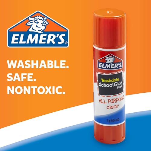 Elmer's All Purpose School Glue Sticks, Acid-Free and Washable, Clear, 7 Grams, 30 Count - Craft Projects, Poster, Classroom Supplies, #1 Teacher Brand