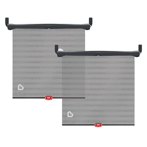 Munchkin Brica Sun Safety Car Window Shade with Heat Alert, Helps Block UVA/UVB Rays, 2 Pack, Black