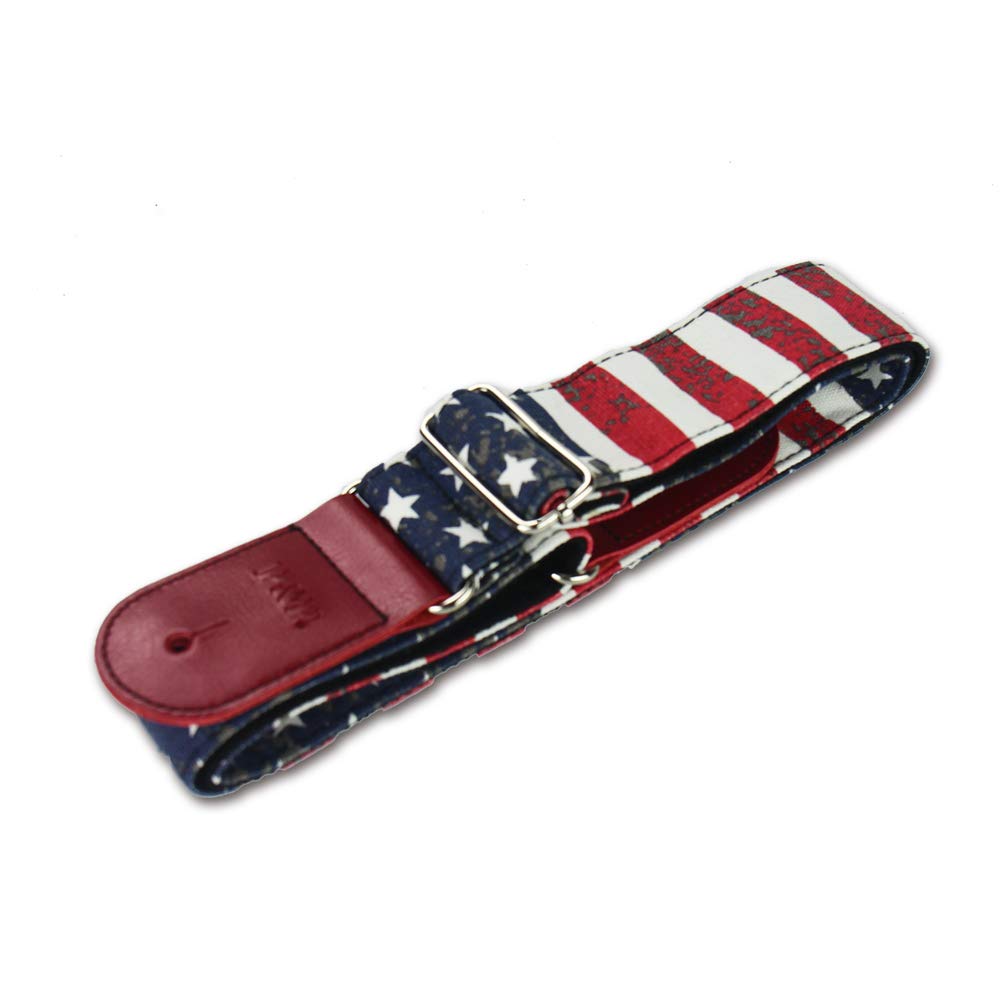 Adjustable Guitar Strap Includes 2 Strap Locks & 2 Matching Picks & 1 Picks Holder & 1 leather Strap Button.