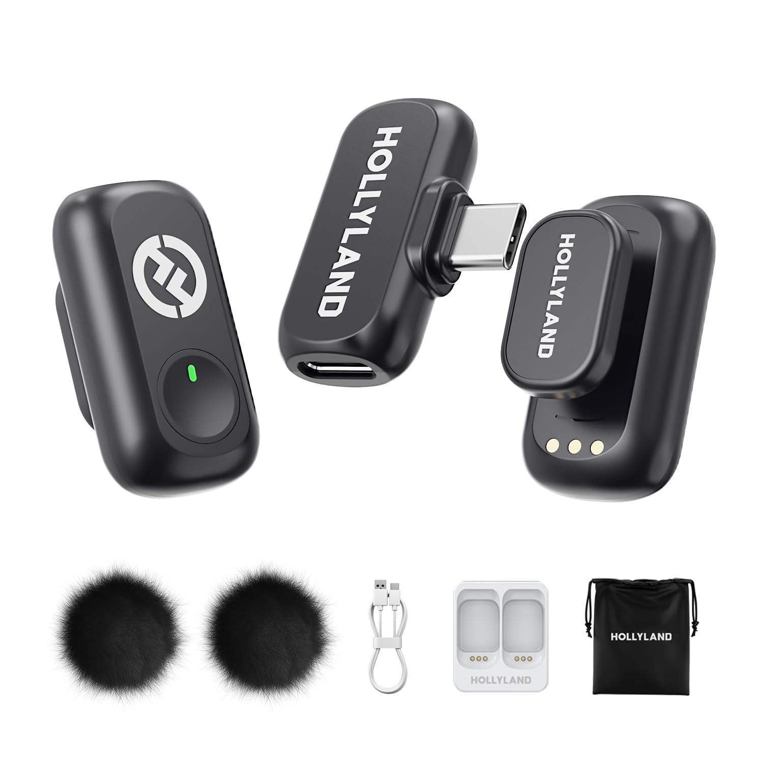 Hollyland Lark A1 Wireless Microphone for iPhone & Android, 48kHz/24-bit Studio Audio, 3-Level Noise Cancellation, 200m Range