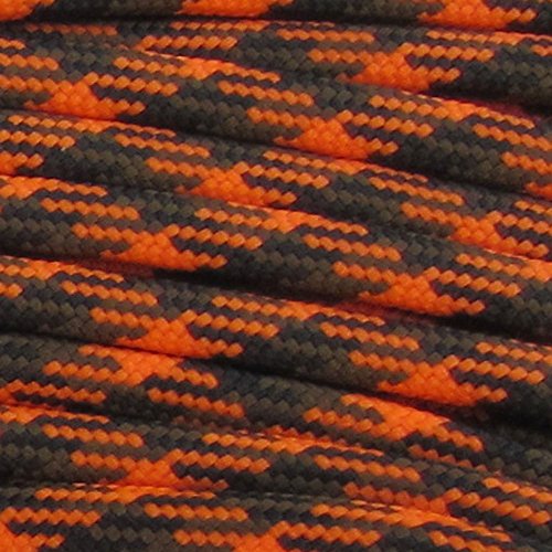 Paracord Planet 100 Foot Hanks of 550 Type III 7 Strand Paracord (Blaze Orange Camo 100 Feet)
