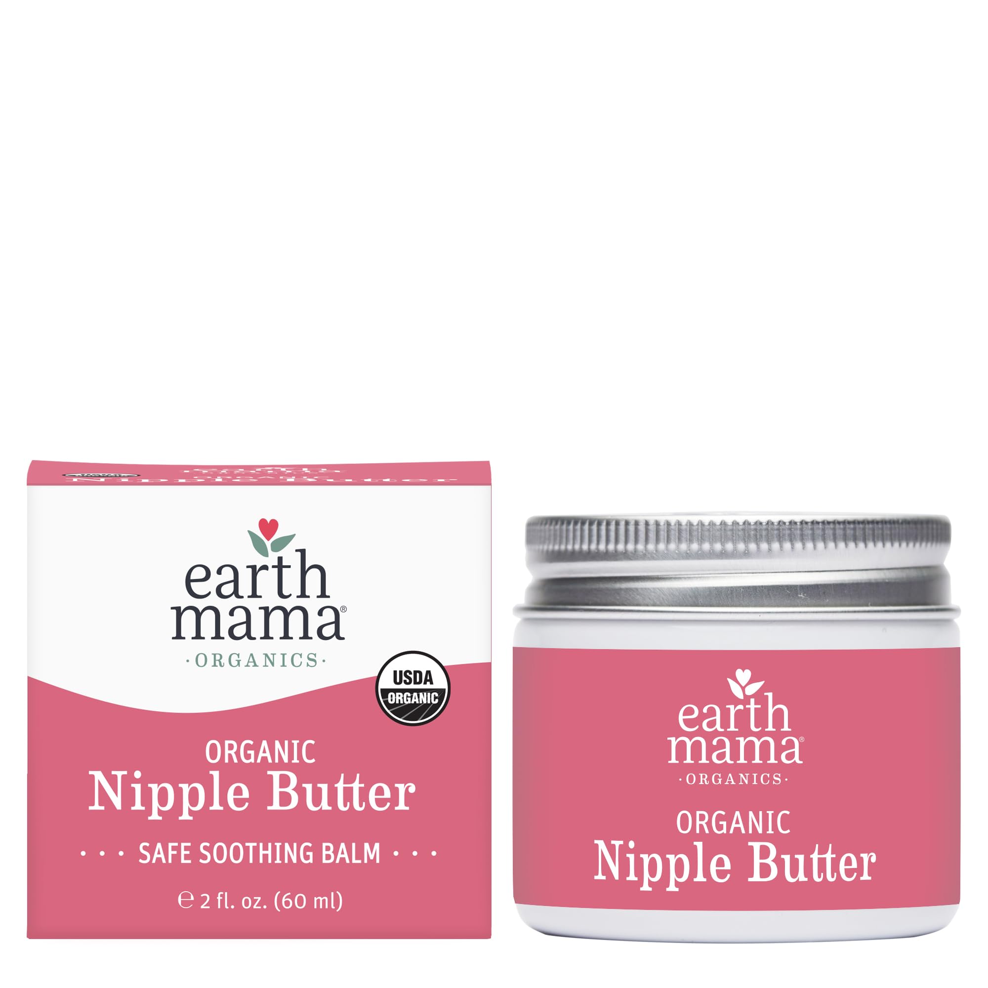 Earth Mama Organic Nipple Butter - 2 fl oz - Lanolin-Free Nipple Cream - Safe, Soothing Balm for Breastfeeding - Postpartum E