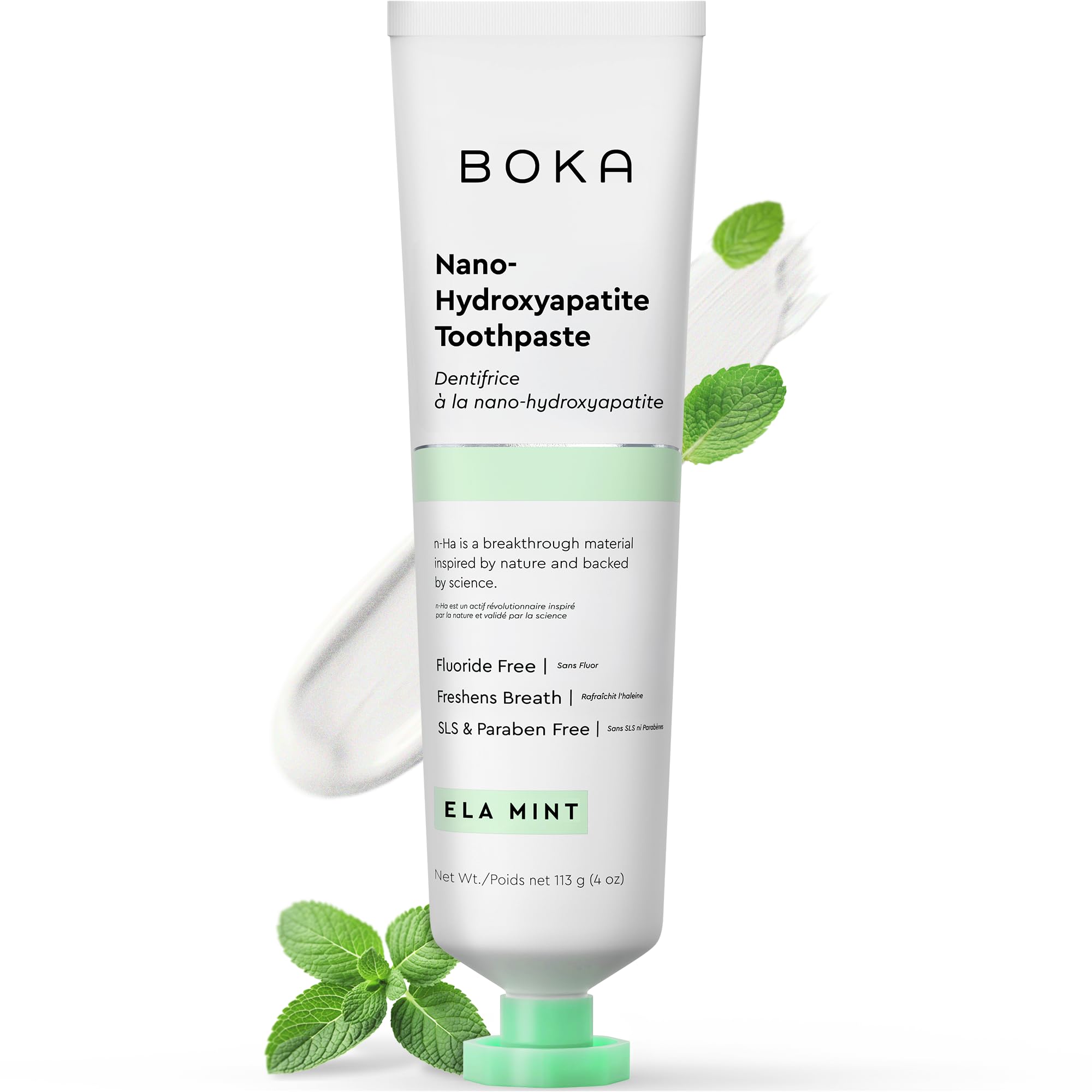 Boka Fluoride Free Toothpaste, Nano Hydroxyapatite Toothpaste, Appropriate for Sensitive Teeth - for Adult Oral Care - Ela Mi
