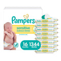 Pampers Sensitive Baby Wipes, Clinically Proven, Fragrance Free, Unscented, Water Based, Hypoallergenic, Multi-Use, Hand Wipe