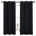 NICETOWN Halloween Pitch Black Solid Thermal Insulated Grommet Blackout Curtains/Drapes for Bedroom Window (2 Panels, 42 inch