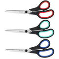 iBayam 3-Pack 8" Heavy Duty Scissors with Ultra Sharp Blades and Comfort Grip Handles - For Office, Home, School, Sewing, and