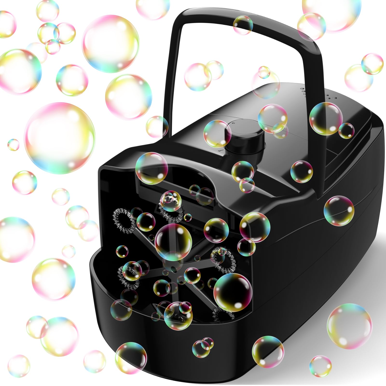Bubble Machine, Automatic 18000+ Per Minute Big Bubbles Blower Maker for Kids Toddlers with 2 Speeds,6 Wands,Operated by Plug