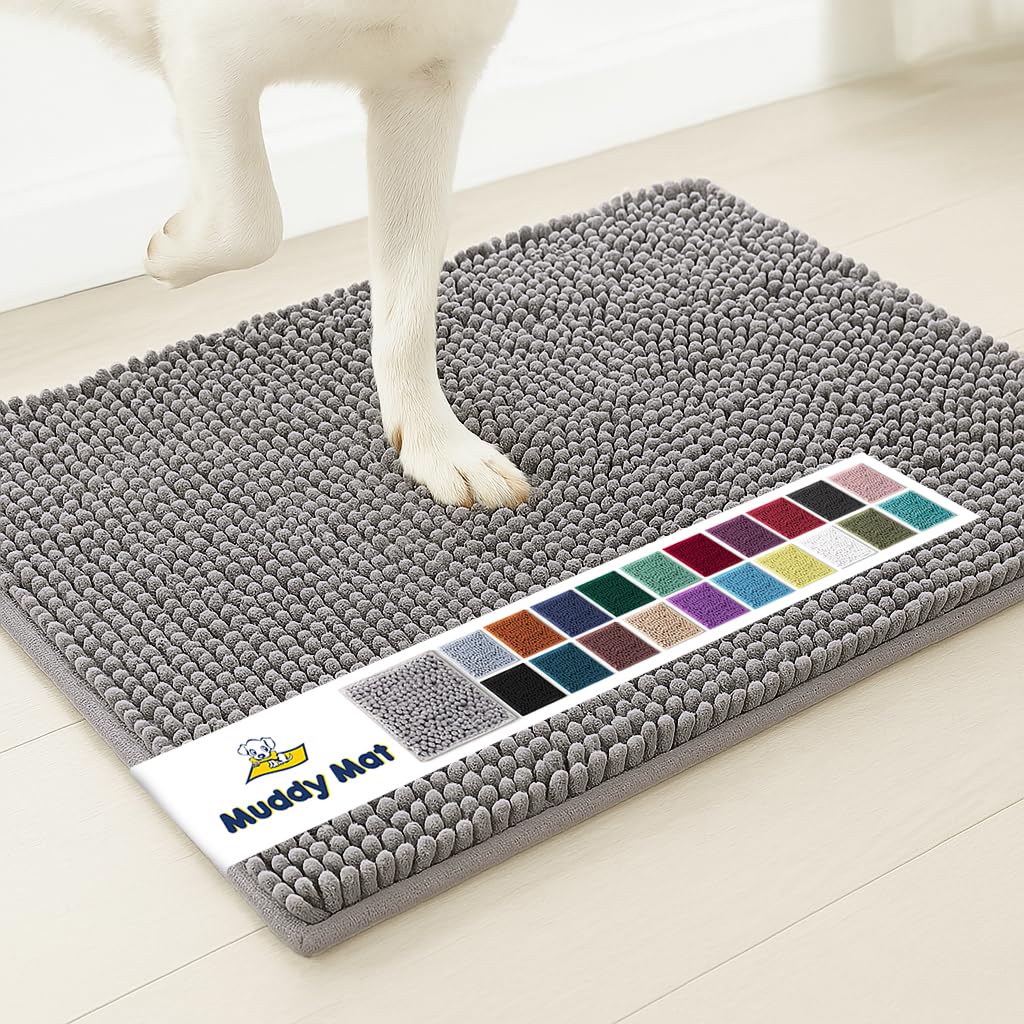 Muddy Mat® | Super Water Absorbent Door Mat Indoor, Microfiber Quick Dry Chenille Entryway Rug, Slip Resistant Front Door Mat