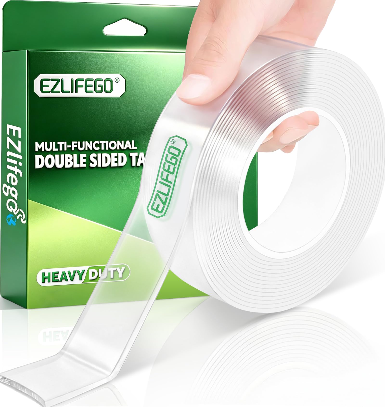 EZlifego Double Sided Tape Heavy Duty, Nano Double Sided Adhesive Tape, Clear Mounting Tape Picture Hanging Adhesive Strips (