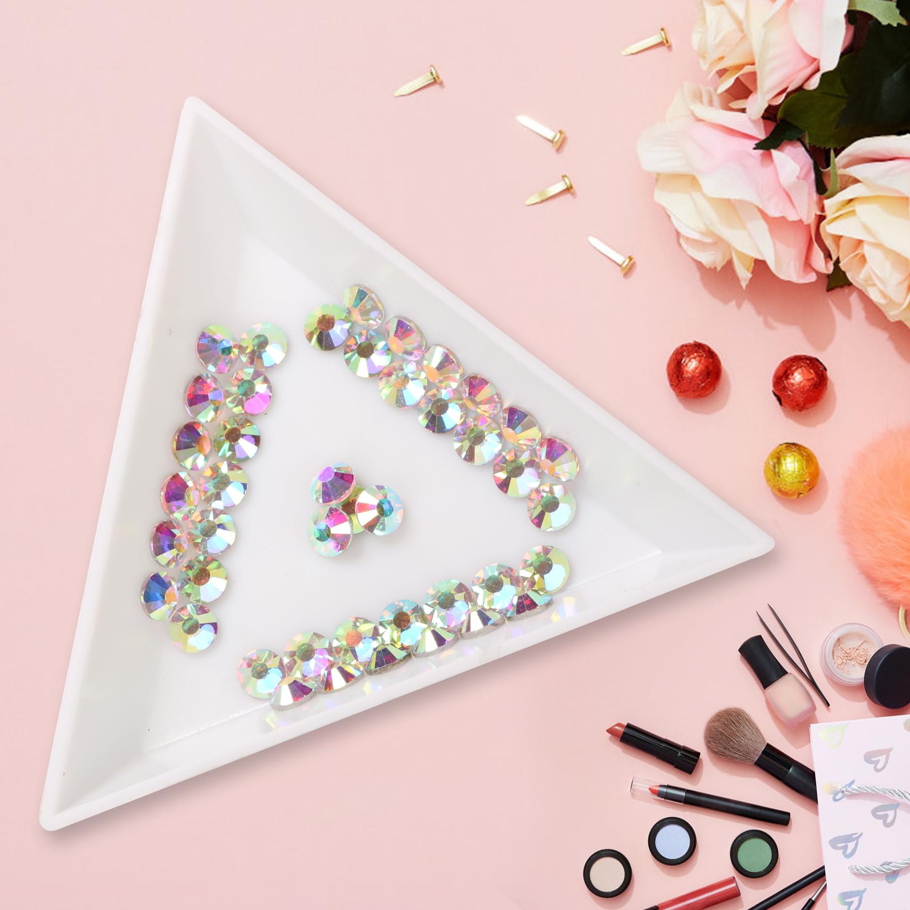 1440pcs Glue Fix Crystal Flatback Rhinestones Glass Diamantes Gems for Crafting Nail Art Crafts Decorations Clothes Shoes 4.8mm (ss20, Crystal AB)