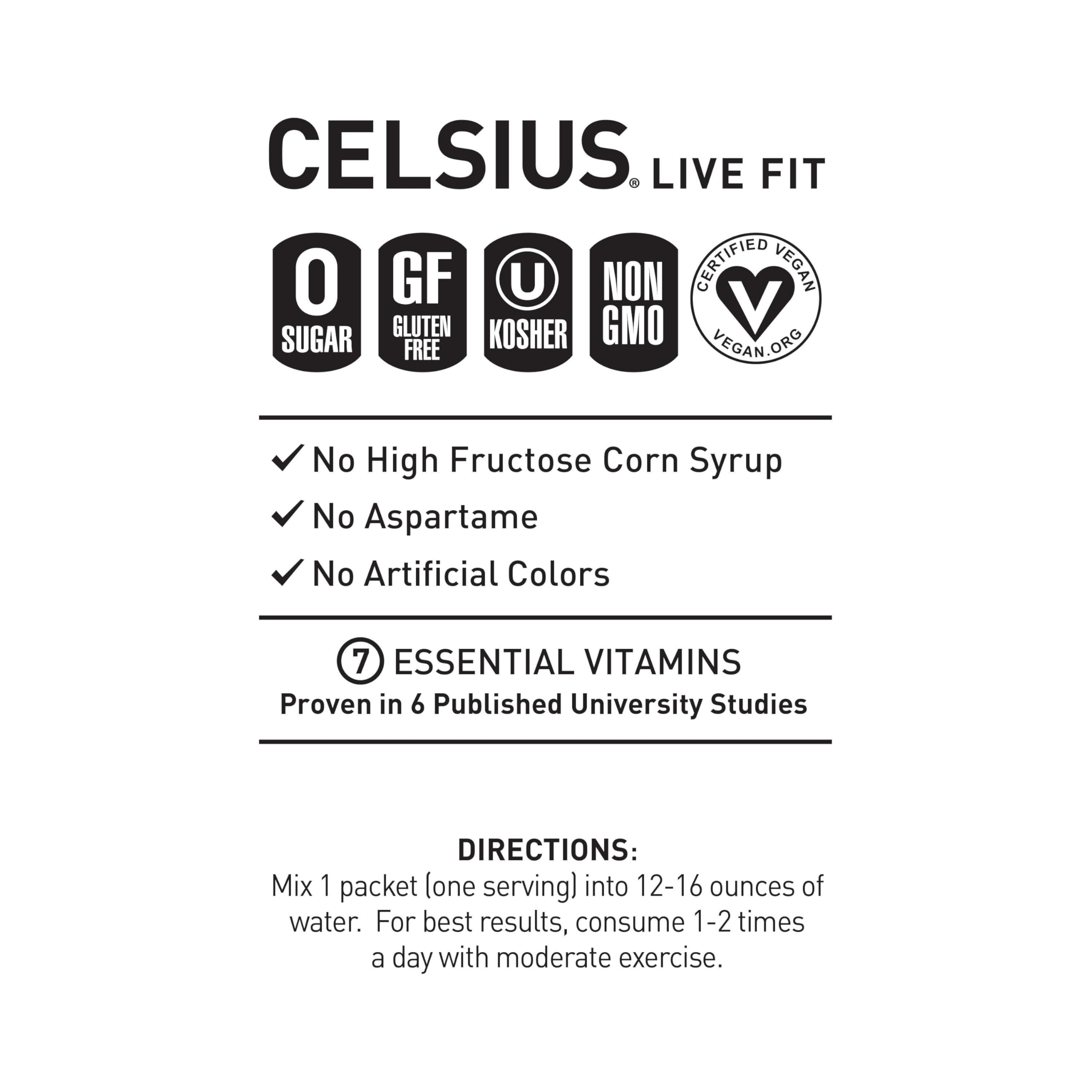 CELSIUS® On-The-Go Powder Sticks Dragonfruit Lime, Essential Energy 2.8 Oz