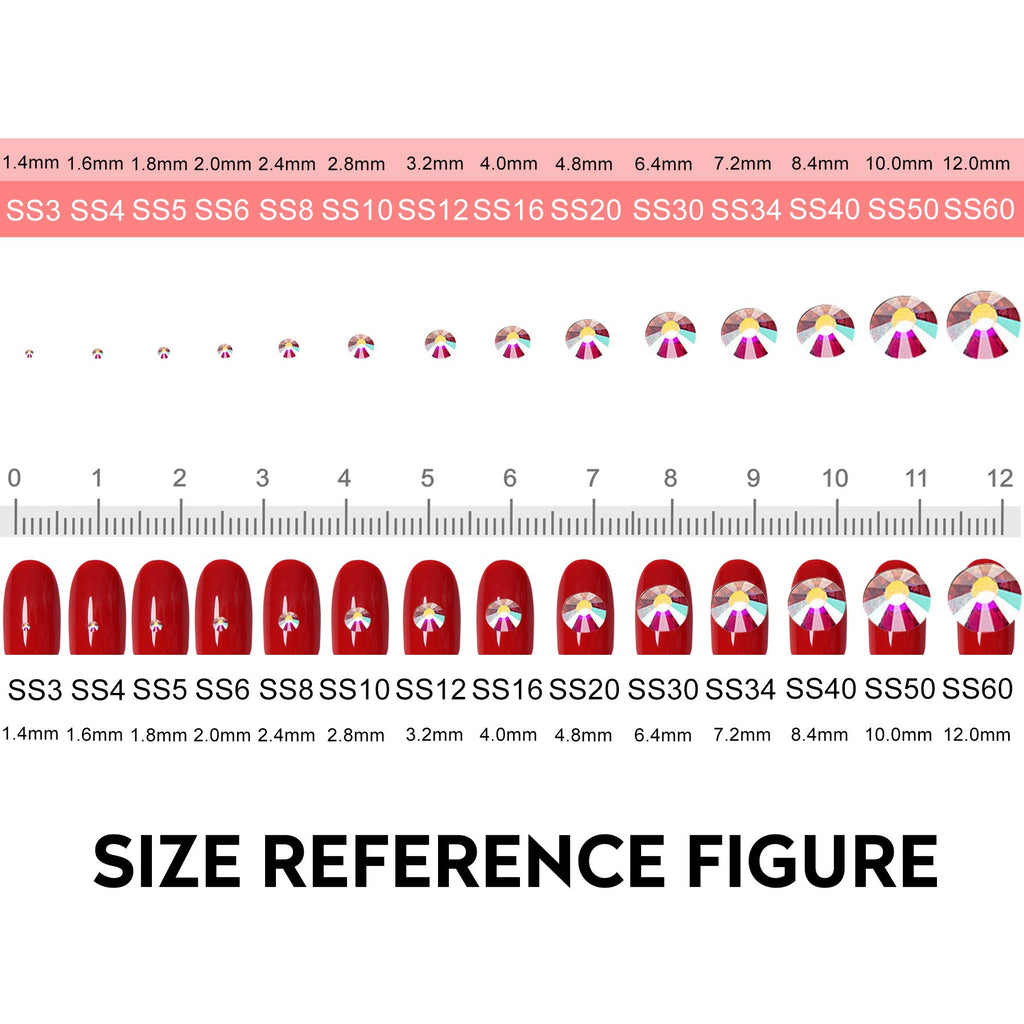1440pcs Glue Fix Crystal Flatback Rhinestones Glass Diamantes Gems for Crafting Nail Art Crafts Decorations Clothes Shoes 4.8mm (ss20, Crystal AB)