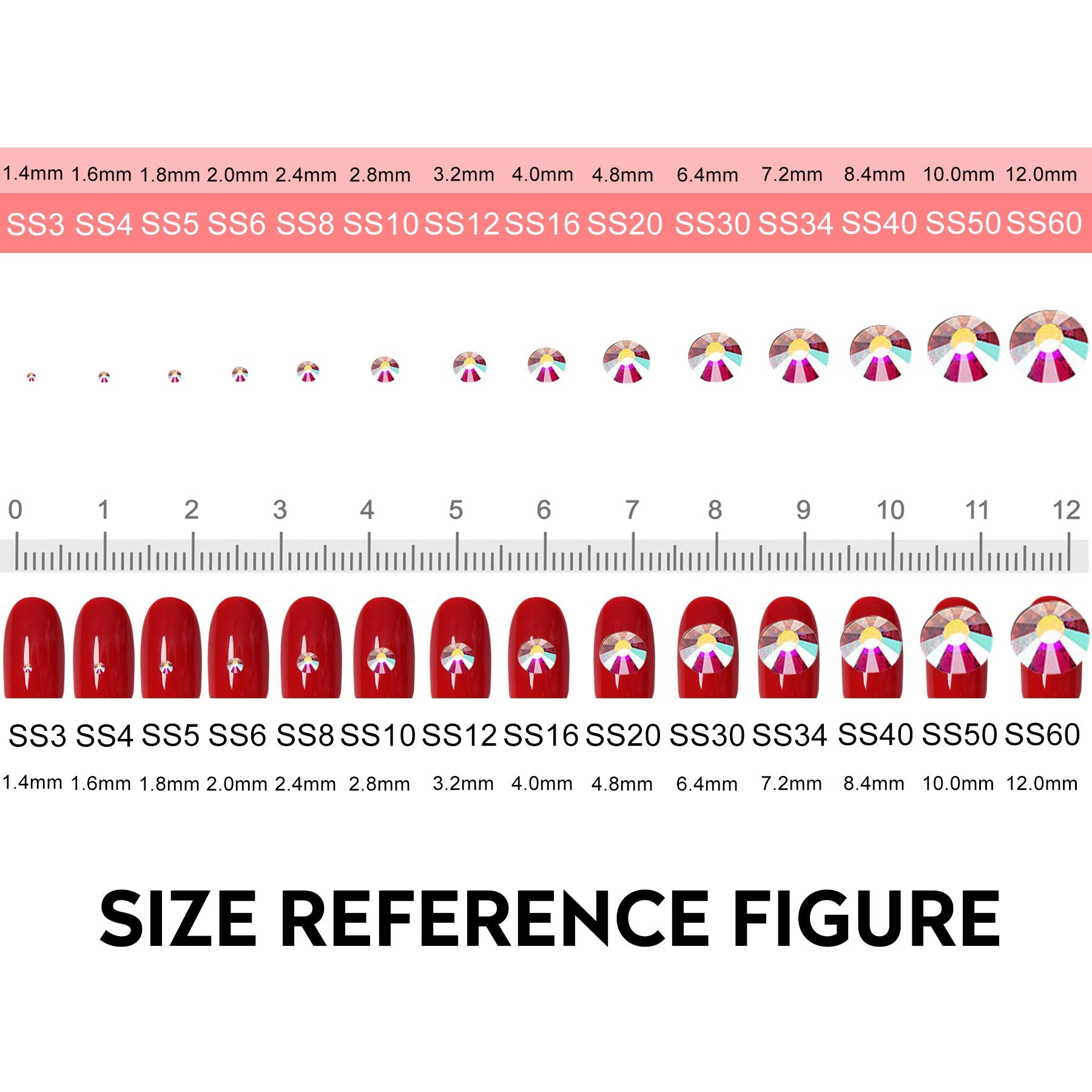 1440pcs Glue Fix Crystal Flatback Rhinestones Glass Diamantes Gems for Crafting Nail Art Crafts Decorations Clothes Shoes 4.8mm (ss20, Crystal AB)