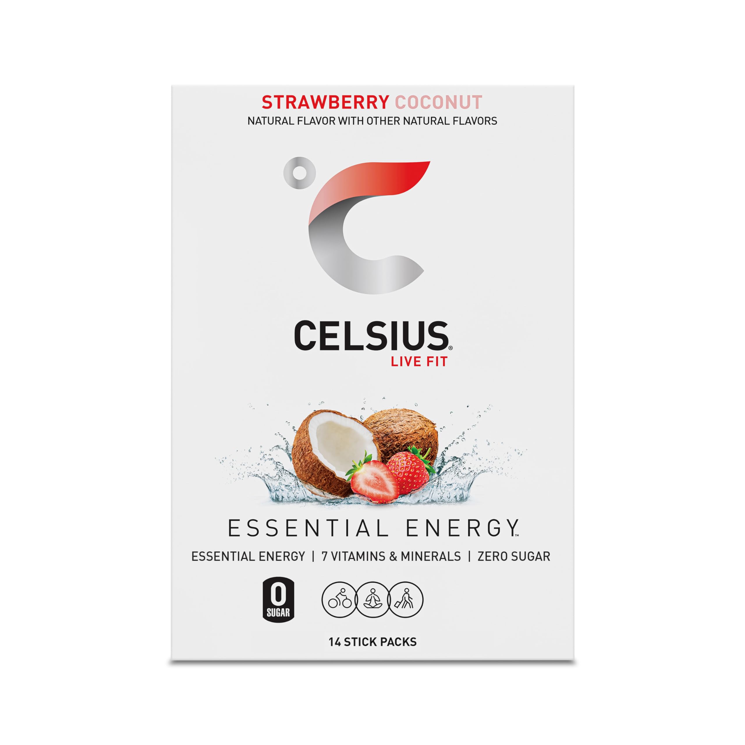 CELSIUS® On-The-Go Powder Sticks Dragonfruit Lime, Essential Energy 2.8 Oz