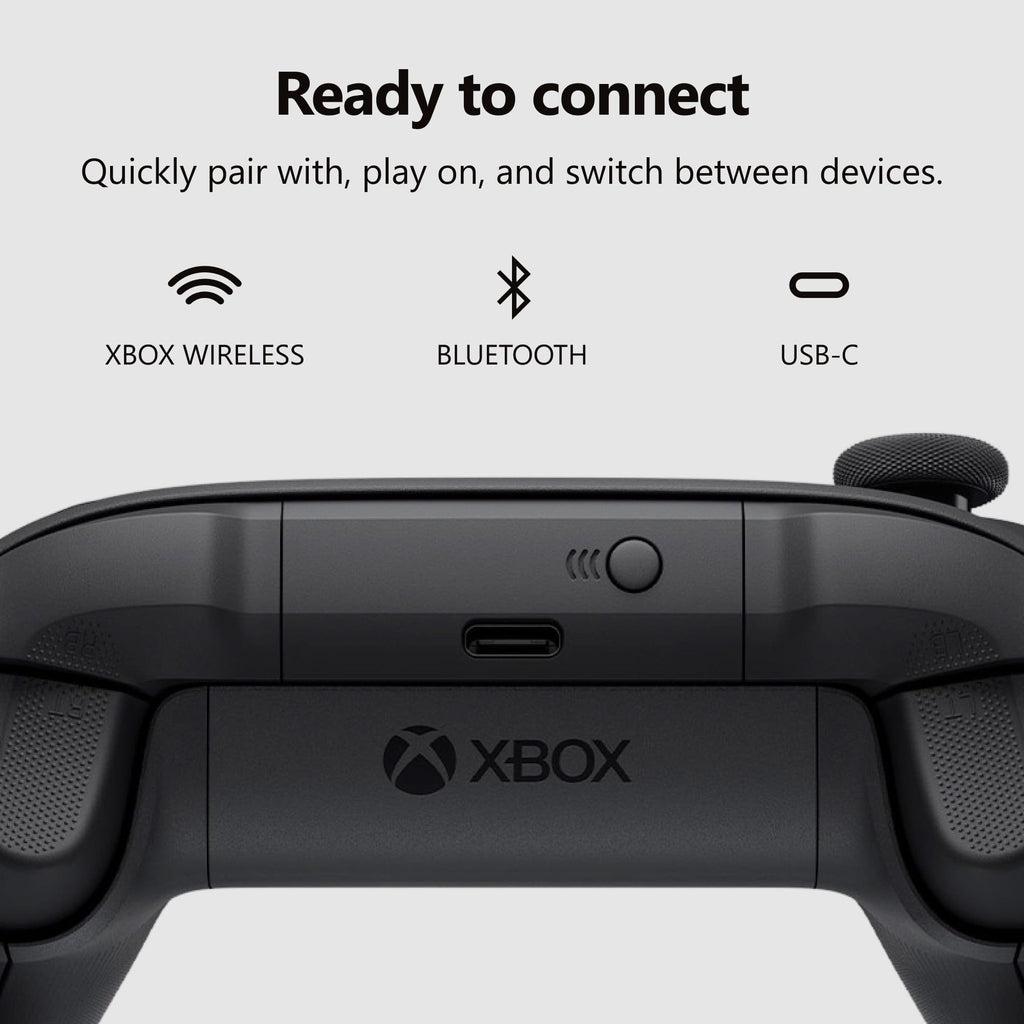 XBOX Wireless Gaming Controller | Carbon Black | Console, PC, & Cloud Devices | Textured Grip | Wireless, Bluetooth, USB-C Connectivity