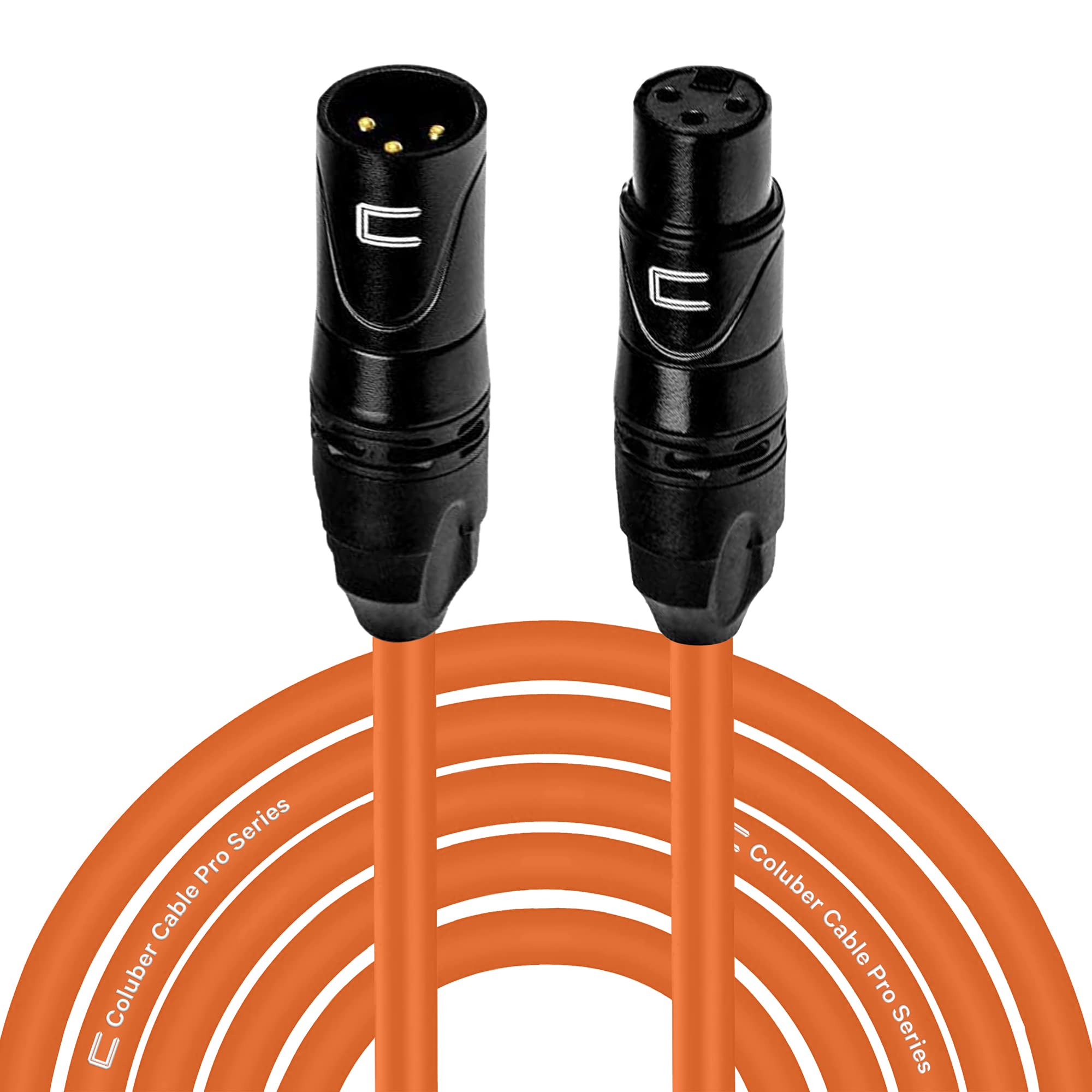 Balanced XLR Cable Male to Female - 10 Feet Orange - Pro 3-Pin Microphone Connector for Powered Speakers, Audio Interface or