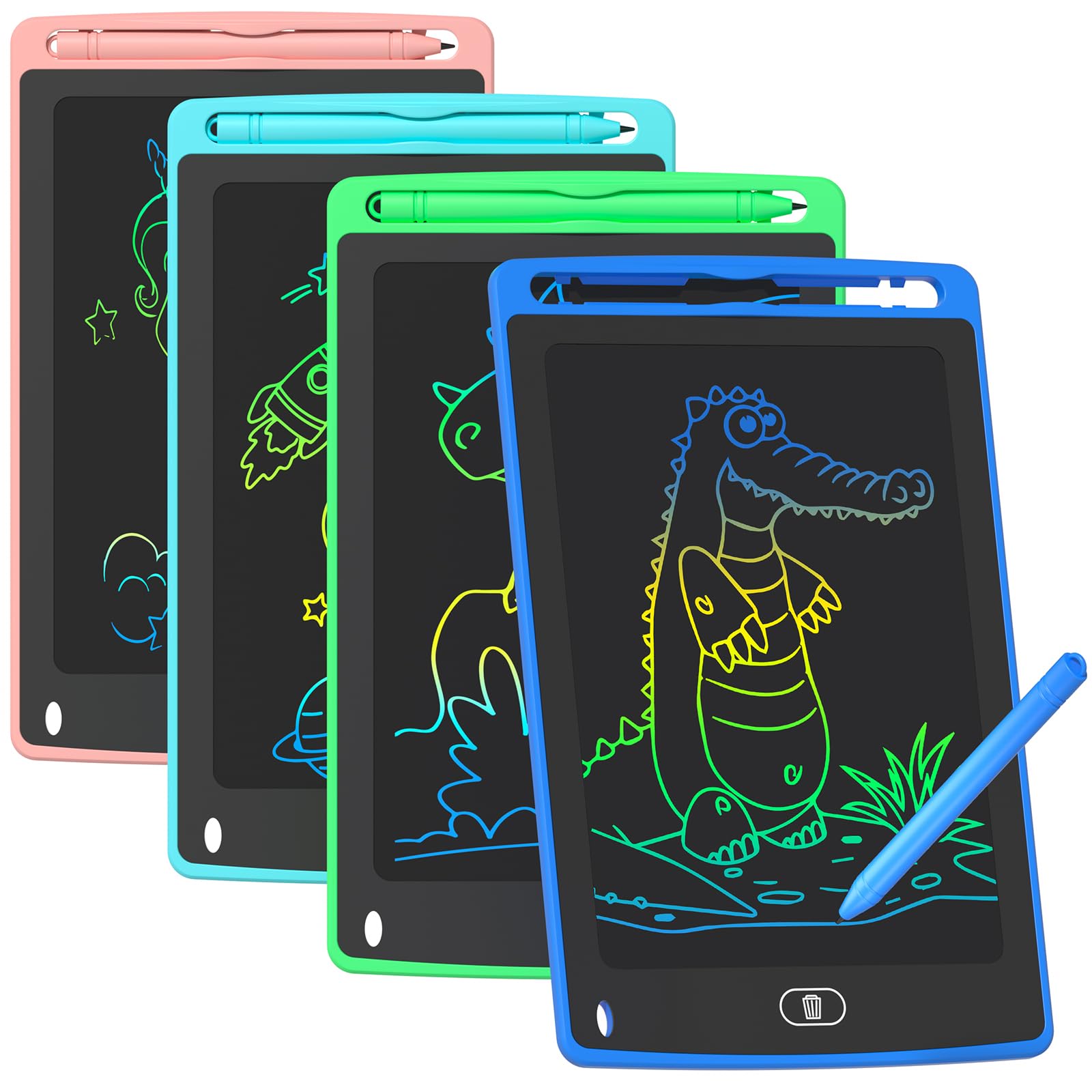 4 Pack LCD Writing Tablet for Kids, 8.5 Inch Colorful Doodle Board Drawing Tablet, Educational Learning Toys Birthday Gifts f