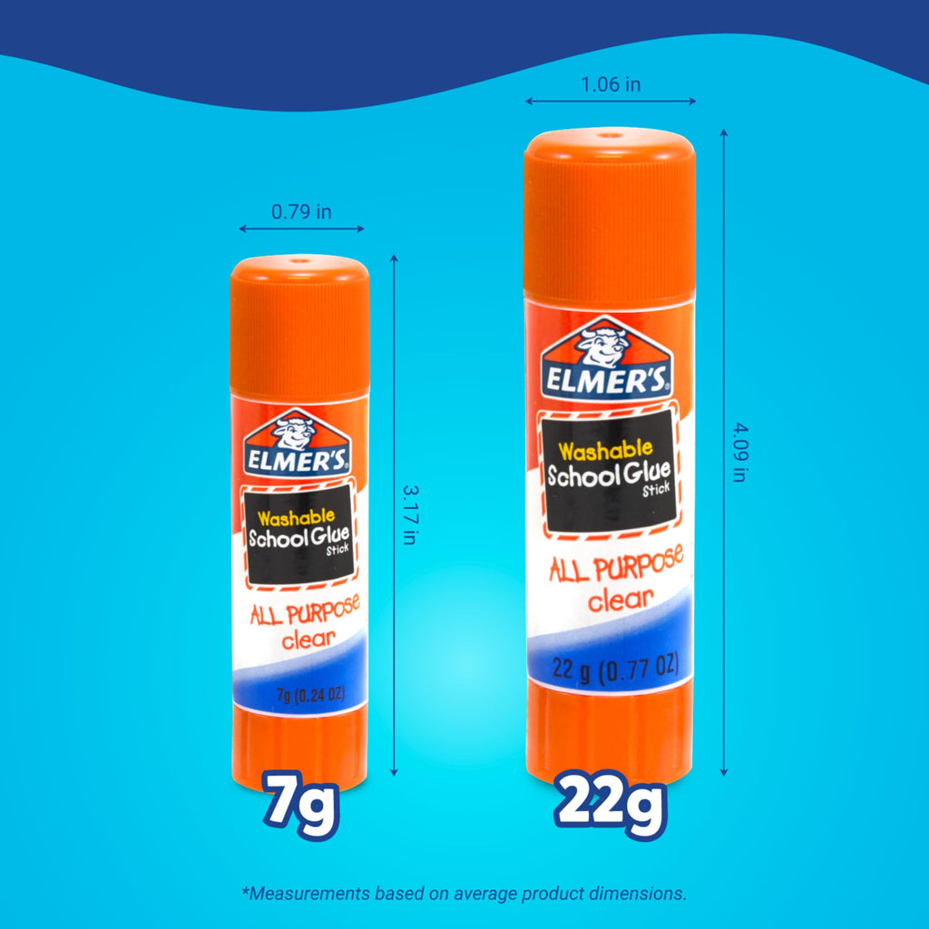 Elmer's All Purpose School Glue Sticks, Acid-Free and Washable, Clear, 7 Grams, 30 Count - Craft Projects, Poster, Classroom Supplies, #1 Teacher Brand