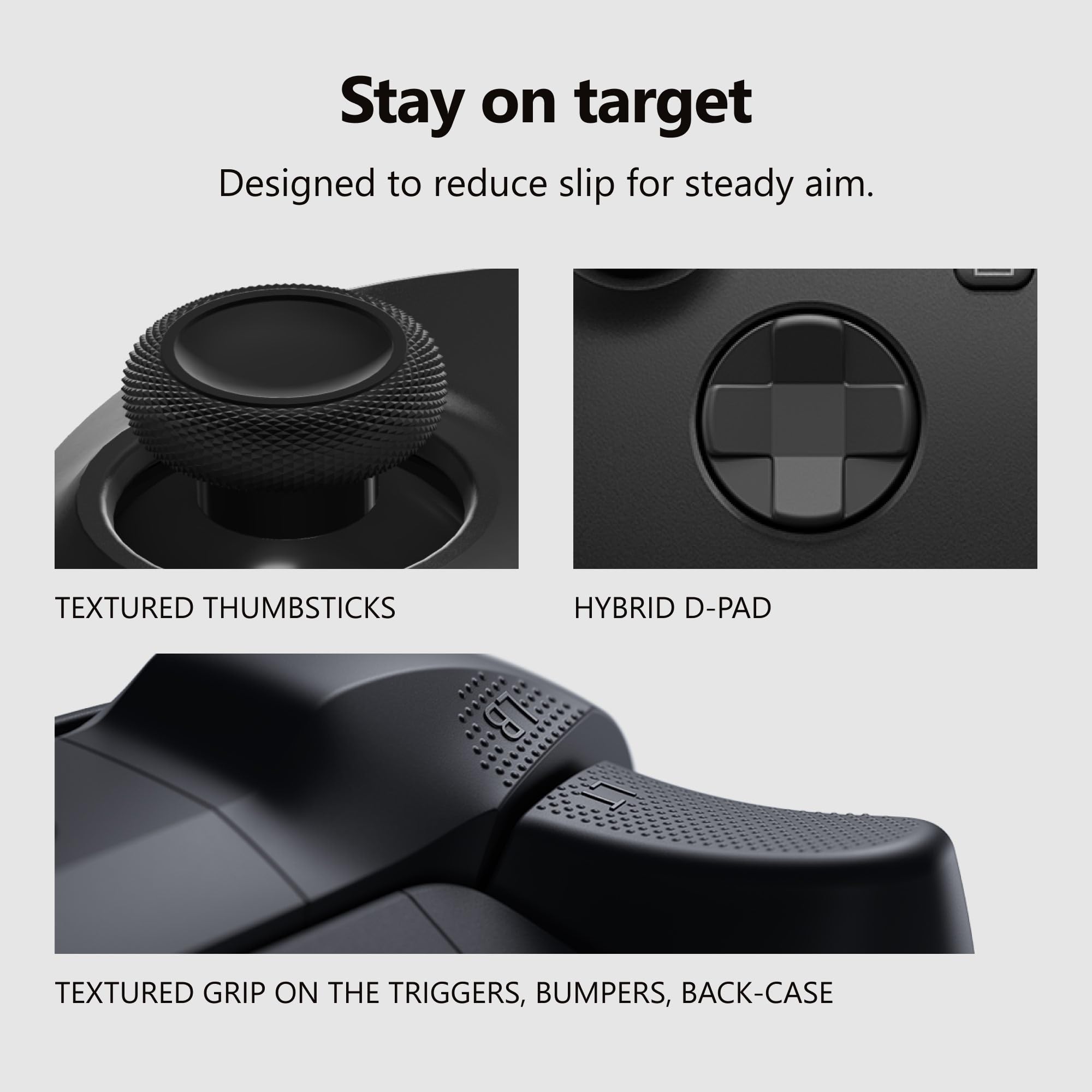 XBOX Wireless Gaming Controller | Carbon Black | Console, PC, & Cloud Devices | Textured Grip | Wireless, Bluetooth, USB-C Connectivity