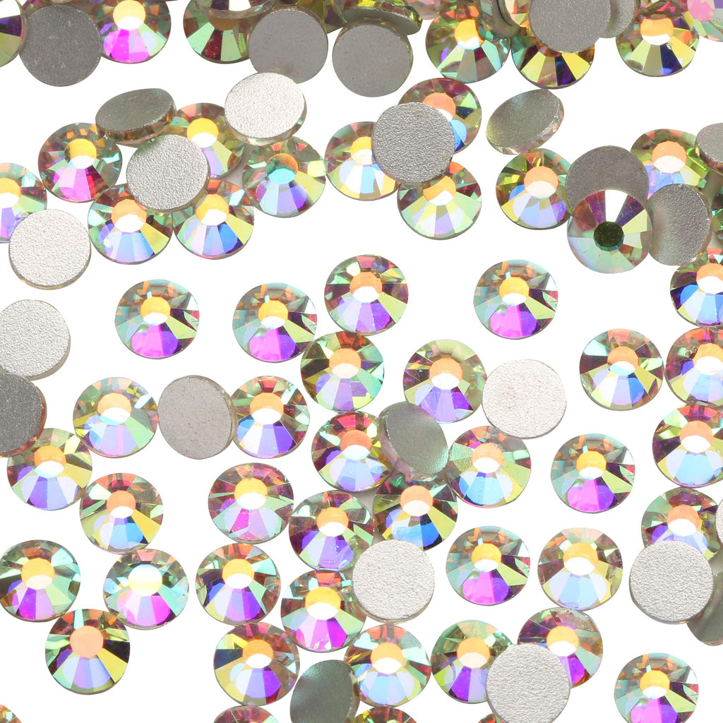1440pcs Glue Fix Crystal Flatback Rhinestones Glass Diamantes Gems for Crafting Nail Art Crafts Decorations Clothes Shoes 4.8mm (ss20, Crystal AB)