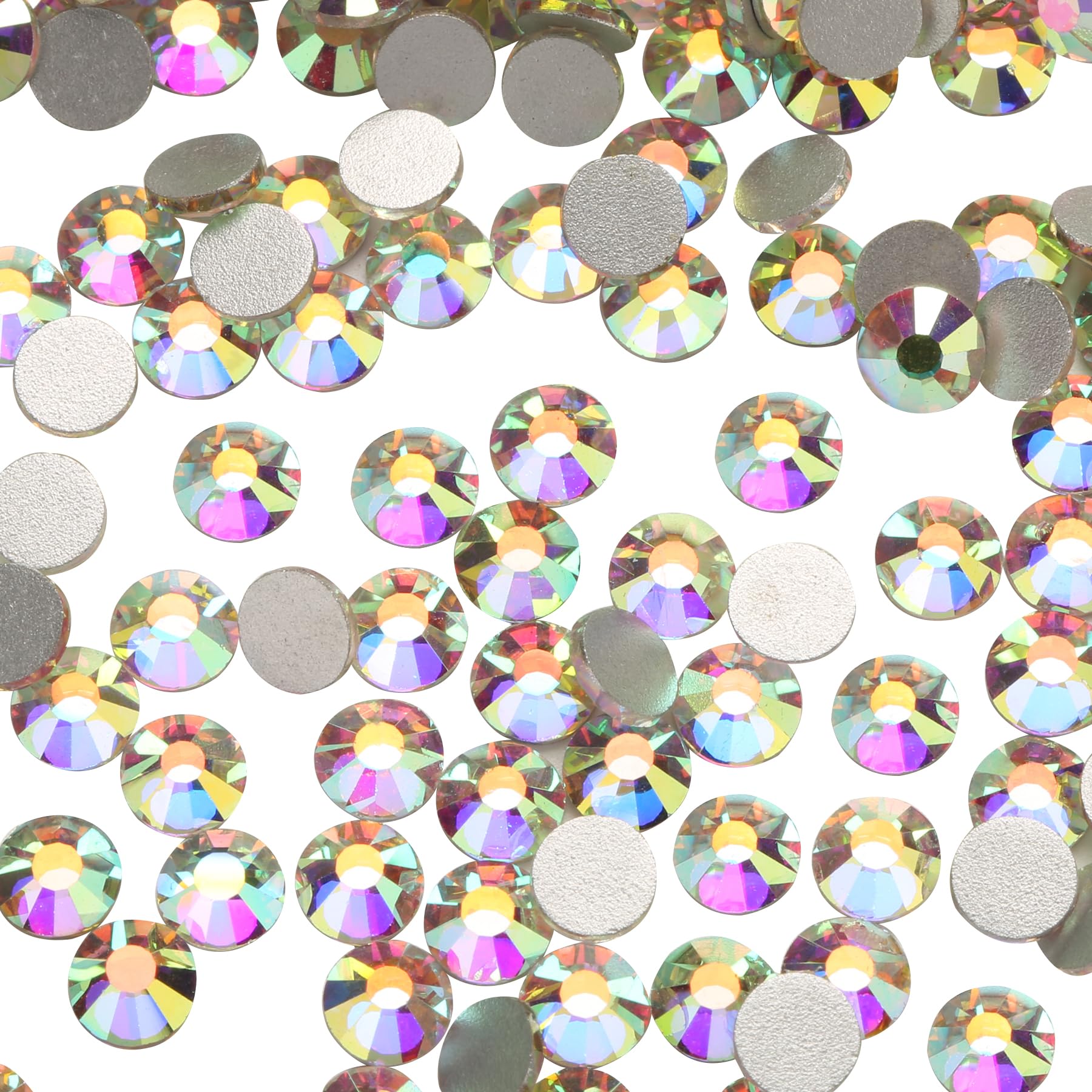 1440pcs Glue Fix Crystal Flatback Rhinestones Glass Diamantes Gems for Crafting Nail Art Crafts Decorations Clothes Shoes 4.8mm (ss20, Crystal AB)
