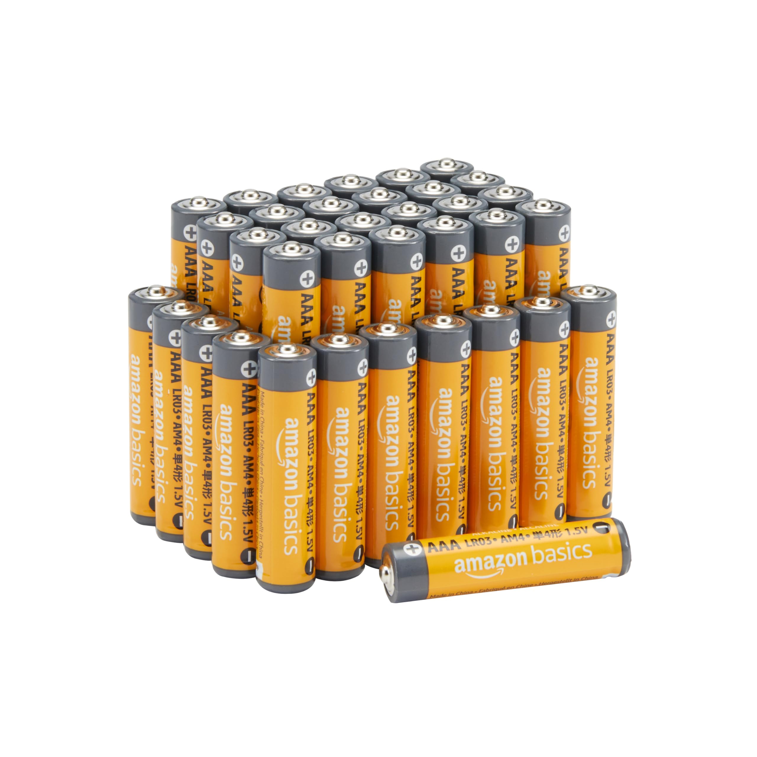 Amazon Basics AAA Long-Lasting Alkaline Batteries, 36-Count, 1.5 Volt, Reliable Performance, 10-Year Shelf Life, Emergency St