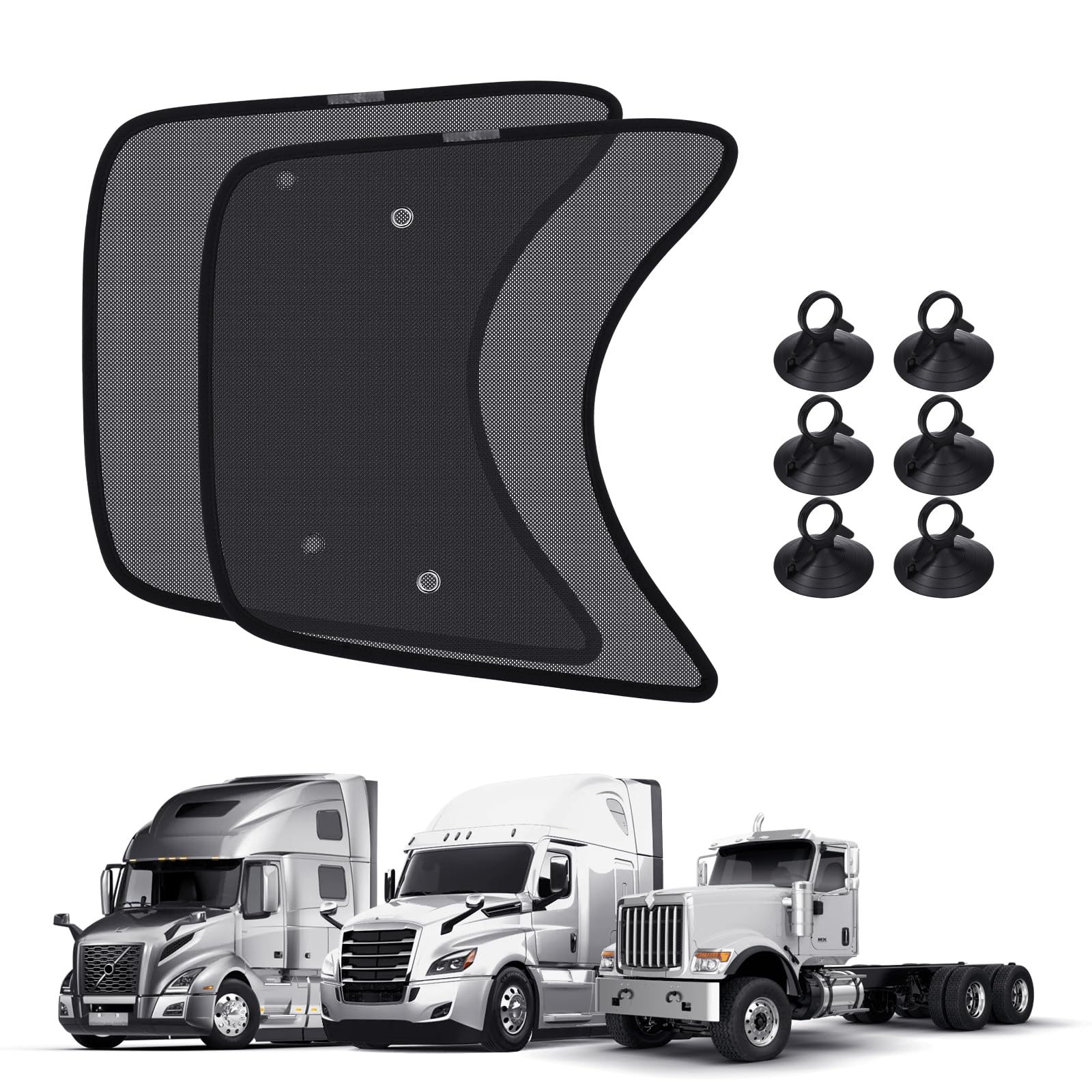KUST 2PCS 23''*21.6'' Side Window Shades for Semi Truck/Heavy Duty Truck - Freightliner Cascadia, Volvo, Mack, Kenworth, Pete