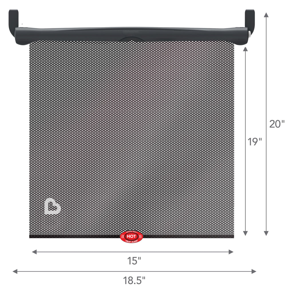 Munchkin Brica Sun Safety Car Window Shade with Heat Alert, Helps Block UVA/UVB Rays, 2 Pack, Black